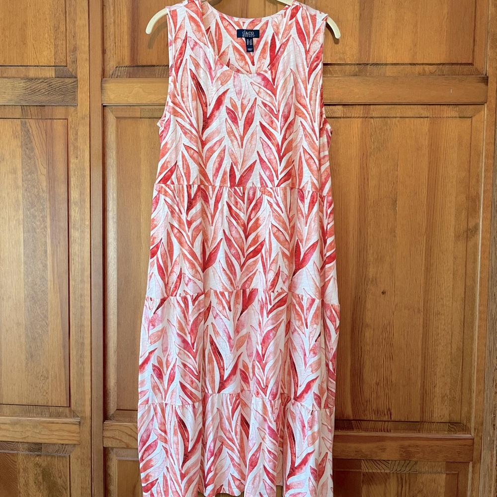 Denim & Co Beach Sleeveless Dress with Pockets Size Petite Large